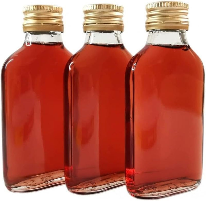 24 Taschenflaschen 100 ml mit goldfarbenen Schraubverschlüssen für Wein, Whisky oder Spirituosen