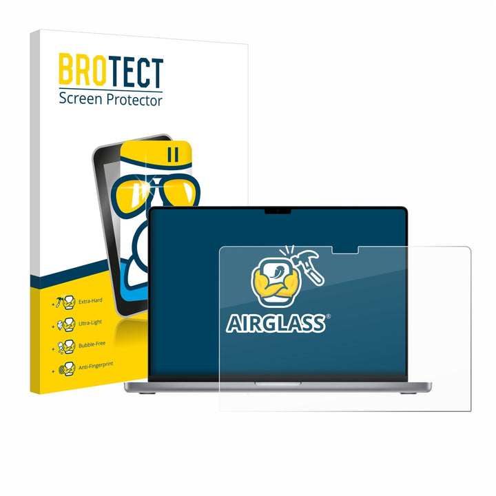 BROTECT Panzerglasfolie für Apple MacBook Pro 16" 2023 Schutzglas Schutzfolie [Extrem Kratzfest 9H,