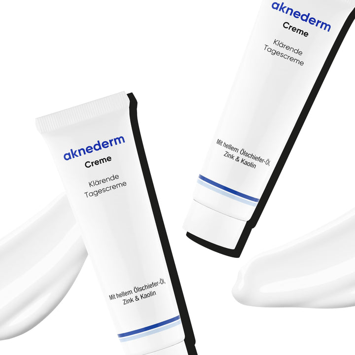 Aknederm Creme 2 x 30g - mattierende Gesichtscreme gegen Pickel &amp; unreine Haut - talgregulierende Fe