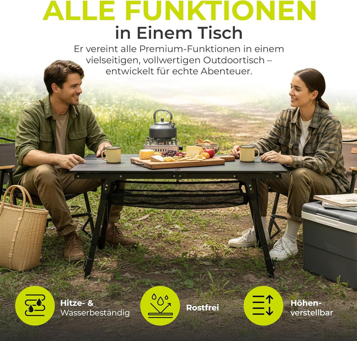 Werkfox Camping-Tisch Klapptisch Klappbarer Multifunktionstisch Mehrzwecktisch; Höhenverstellbarer F