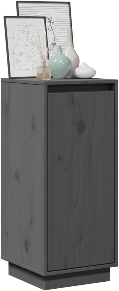 vidaXL Sideboards 2 Stk. Grau 31,5x34x75 cm Massivholz Kiefer