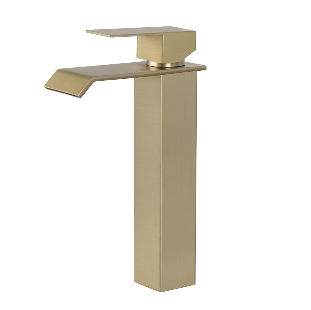 PHASAT Wasserhahn Bad Hoch, Wasserfall Waschtischarmatur Hoch mit Auslauf Höhe 205 mm, Moderner Misc
