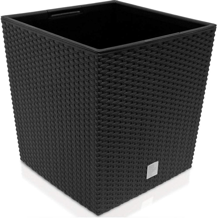 Deuba Blumentopf 64L Innentopf Mit Griffen Wetterfest Rattanoptik Innen- Und Aussenbereich Übertopf