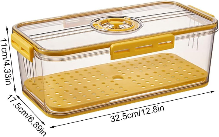 Brotbox mit Zeitaufzeichnung, 32,5 x 17,5 x 11 cm, Brotbehälter mit Luftventil, ABS-Brothalter für B