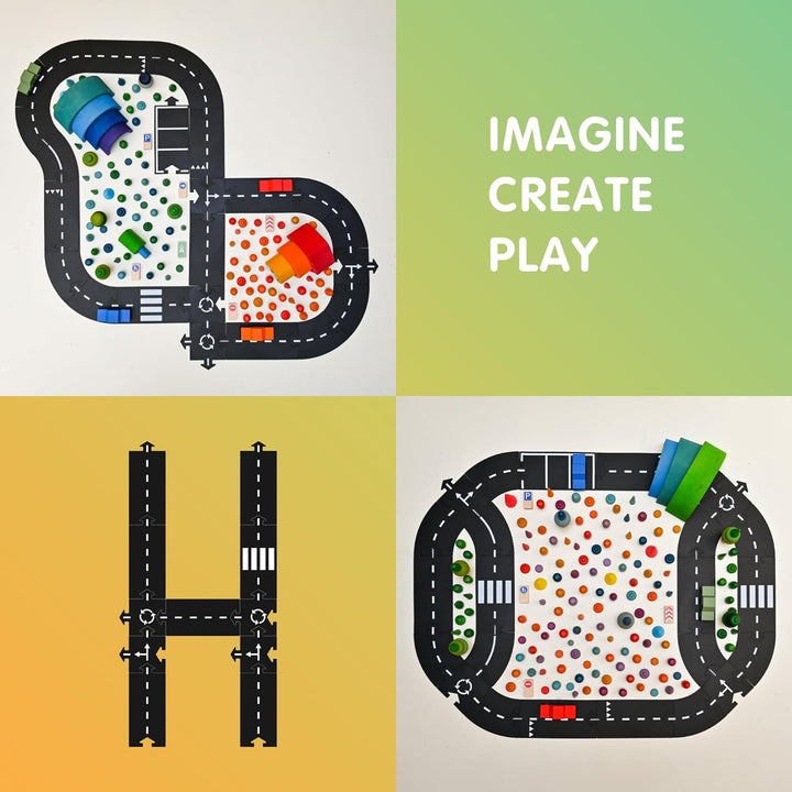 Waytoplay Highway - Die Flexible Spielzeugstrasse, 24 st. MIT Auto, Spielen Sie mit Ihren Autos drin