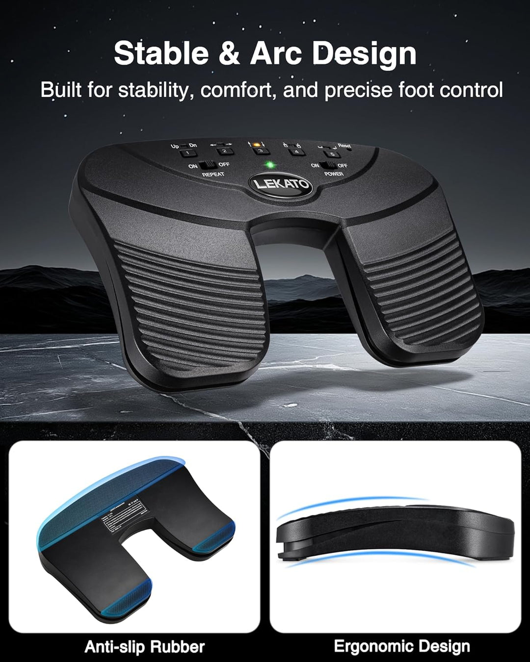 LEKATO Bluetooth Page Turning Pedal Silent Sheet Music Page Turner Foot Pedal for Tablet and Phone