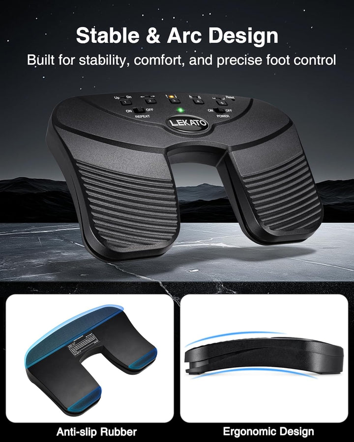 LEKATO Bluetooth Page Turning Pedal Silent Sheet Music Page Turner Foot Pedal for Tablet and Phone