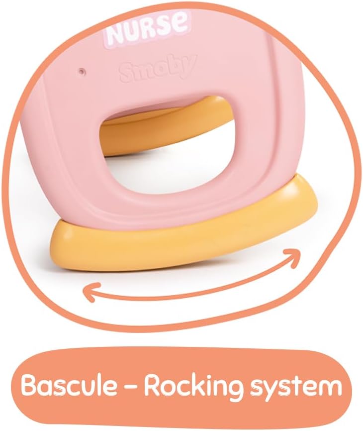 Smoby - Baby Nurse Puppenwiege mit Mobile - Puppenbett mit Wiegefunktion, für Puppen bis 42 cm (Nich