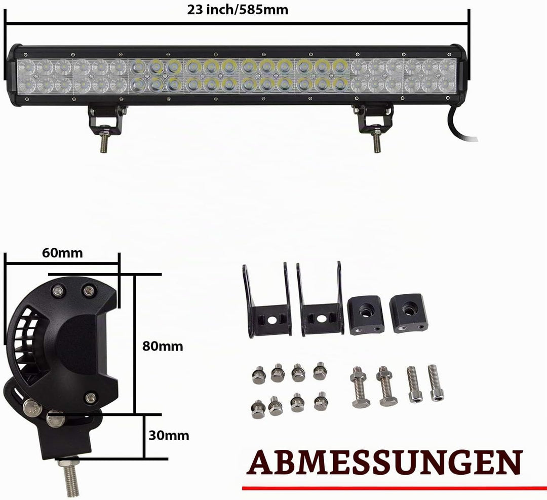 SKYWORLD LED Arbeitsscheinwerfer Bar 22 Zoll 56cm 144W Zusatzscheinwerfer 12V 24V Auto Scheinwerfer