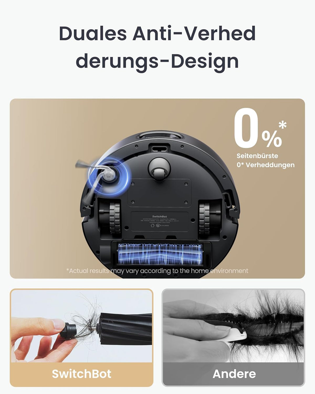 SwitchBot K11+ Saugerroboter mit Mopp, 6000Pa Saugkraft, 90 Tage Staubauffang, Selbstentleerung, LDS