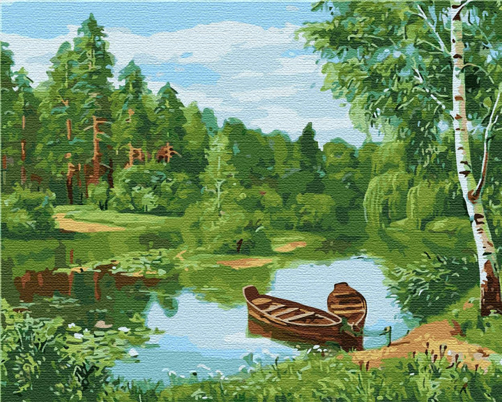 Artnapi Malen nach Zahlen Erwachsene mit Rahmen | DIY Handgemalt | Wald-Landschaft | Kit für Anfänge