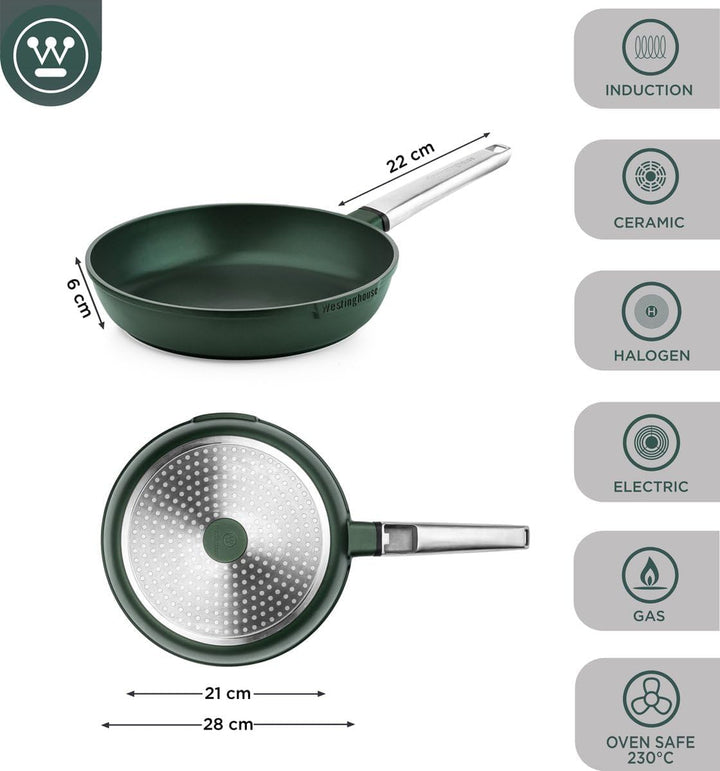 Westinghouse PERFORMANCE SERIES Bratpfanne, Beschichtete Pfanne 28 cm Induktion, Für alle Herdarten,