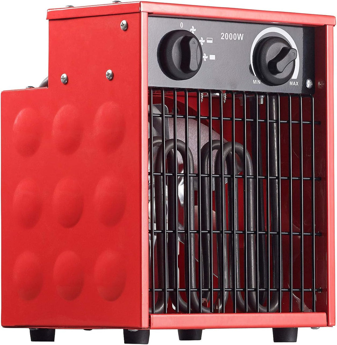 AGT Bau Heizlüfter: Profi-Industrie-Elektro-Heizlüfter mit 2.000 Watt und 2 Heizstufen (Heizlüfter 2