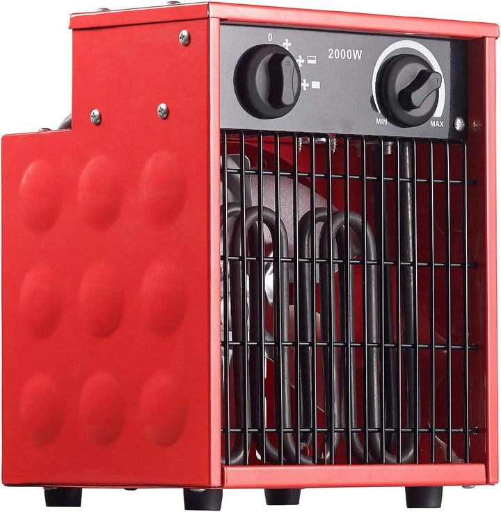 AGT Bau Heizlüfter: Profi-Industrie-Elektro-Heizlüfter mit 2.000 Watt und 2 Heizstufen (Heizlüfter 2