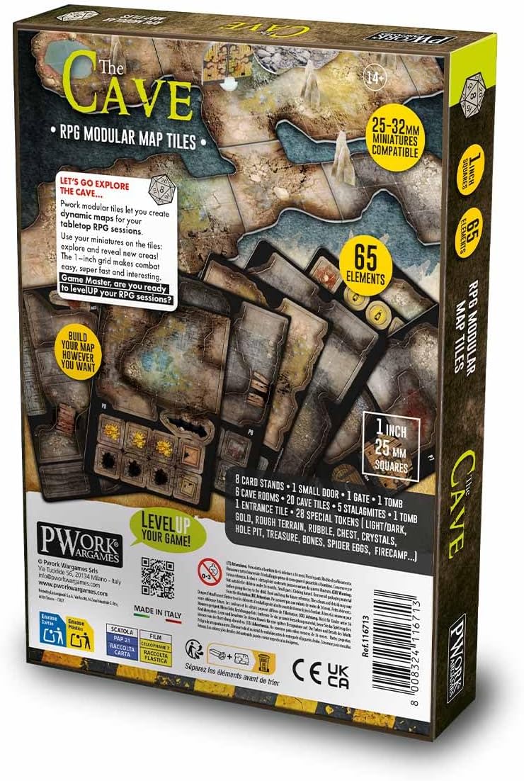 The Cave - RPG Modulare Kartenfliesen - doppelseitige Pappfliesen