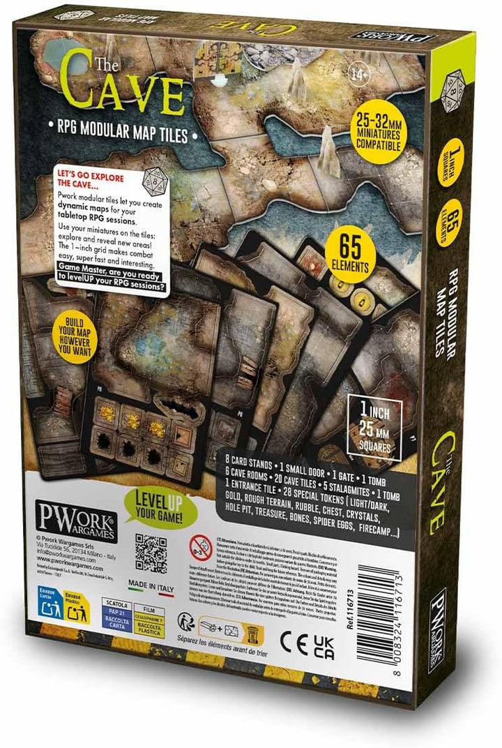 The Cave - RPG Modulare Kartenfliesen - doppelseitige Pappfliesen