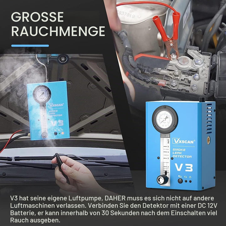 VXSCAN Automotive Smoke Leak Tester V3, Nebelmaschine KFZ EVAP Kraftstoffleitungs Lecksucher für all