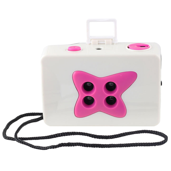 Freak Scene® 4 Linsen Stern Kamera - 35mm – Farbe: weiss/pink, Weiss/Pink