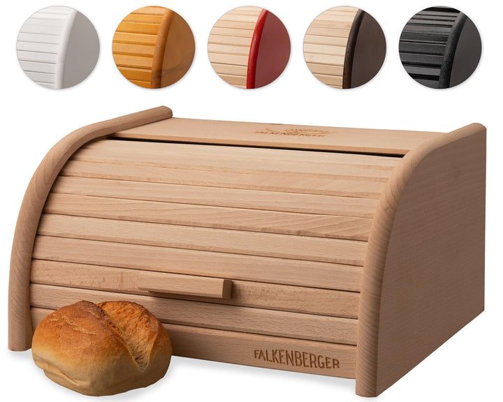 Brotkasten aus Buchenholz ca. 32x25x16cm M Rollbrotkasten traditionell Brotbox mit Roll-Deckel Handm