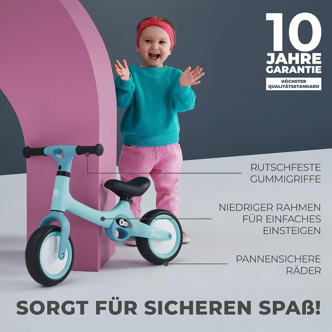 Kinderkraft TOVE Laufrad ab 1,5 Jahre, Licht Lauflernrad, Kinder fahrader, Höhenverstellbar Sattel,