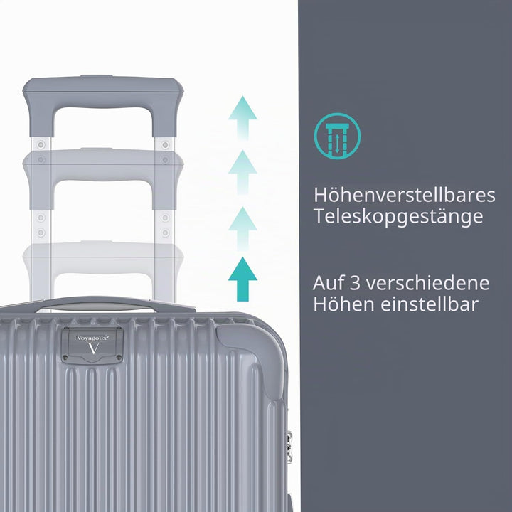Voyagoux Koffer - 72L, Rollkoffer mittelgross, Hartschalenkoffer, TSA-Schloss, Reisekoffer mit Rolle