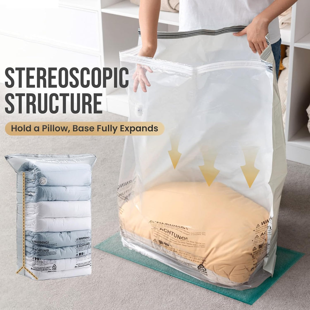 TAILI Würfel Vakuumbeutel für Kleidung, Jumbo 10 Pack (80x100x38 cm), Extra grosse Aufbewahrung Vaku