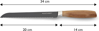 Echtwerk Brotmesser Black-Edition, Küchenmesser, aus hochwertigem Edelstahl, mit Wellenschliff, ergo