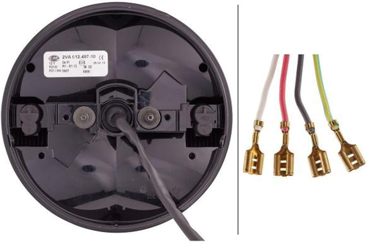 HELLA - Heckleuchte - Glühlampe - 12V - Anbau/geschraubt - Lichtscheibenfarbe: rot/gelb - Kabel: 800