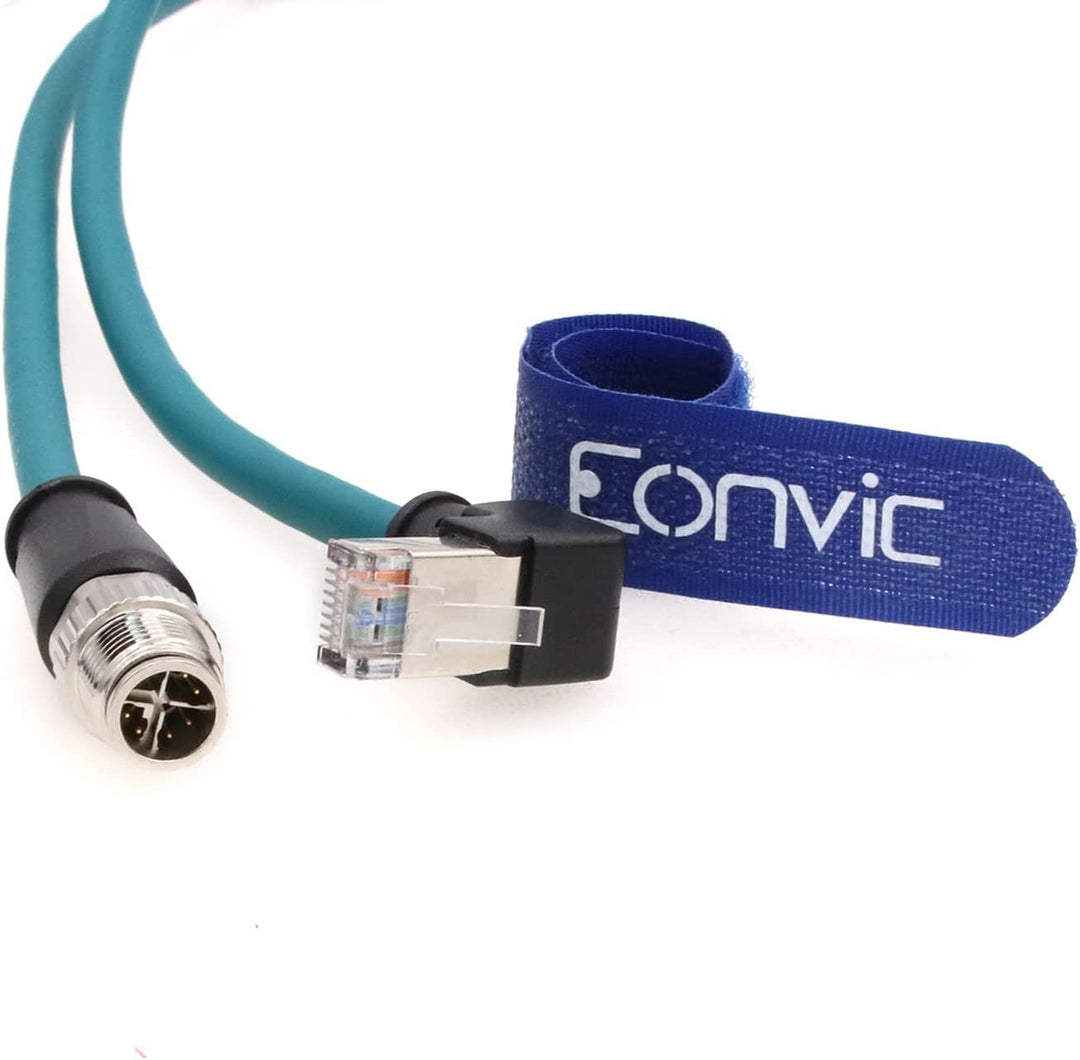 M12 Ethernet Kabel hochflexibel M12 X Typ 8 Pin auf rechtwinklig RJ45 Industrie geschirmt Cat5e SFTP