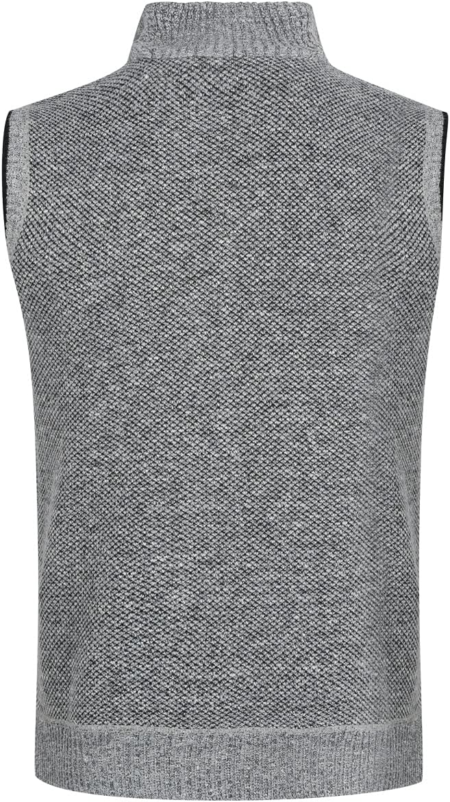 YOUTHUP Herren Weste Fleece Fütterung Winter Frühling Strickjacke Ärmellose Fleecejacke Stehkragen S