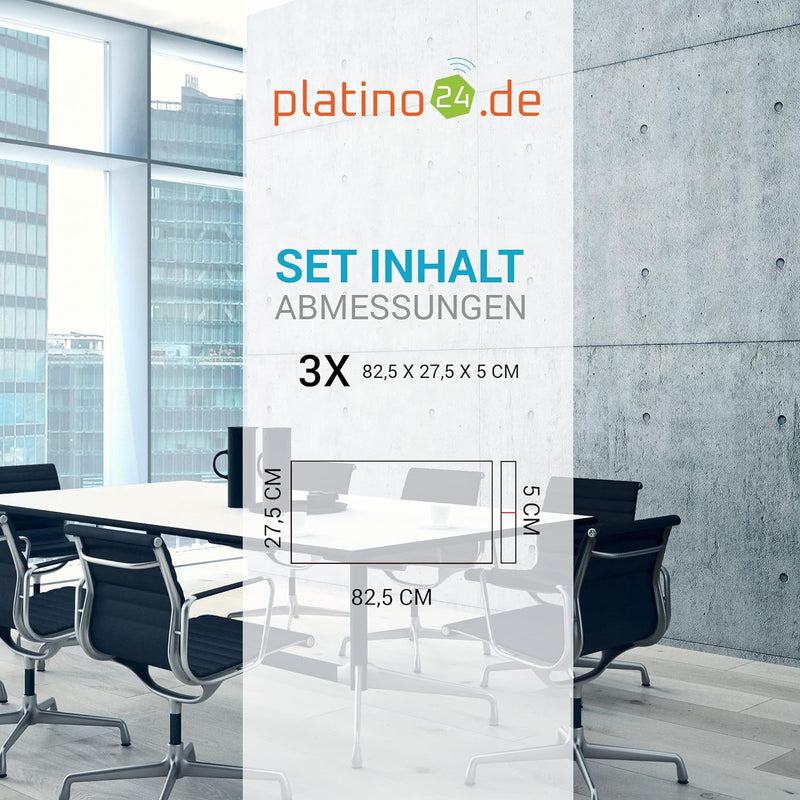 platino24 Schallabsorber aus Basotect G+, 3 Absorberelemente Rechteck 825x275x50mm, Verbesserung der