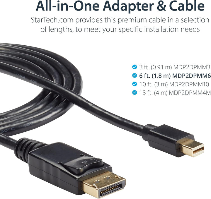 StarTech.com 3m Mini DisplayPort auf DisplayPort 1.2 Kabel - 4K x 2K UHD Mini DisplayPort auf Displa