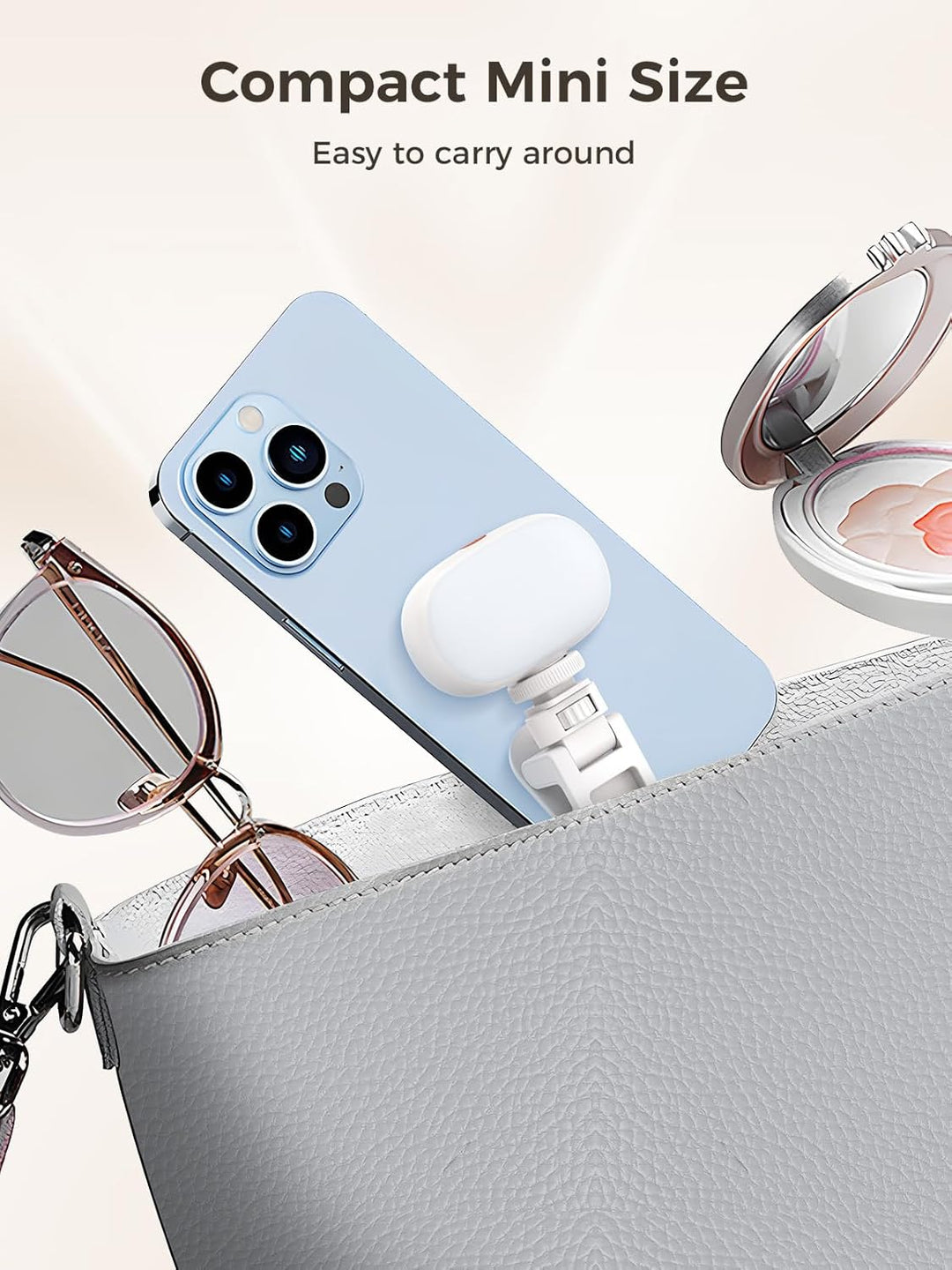 Smiling Shark Mini Foto Licht, Tragbar Selfie Licht mit Clip Wiederaufladbar CRI 95+ Dimmbar 3 Farbe