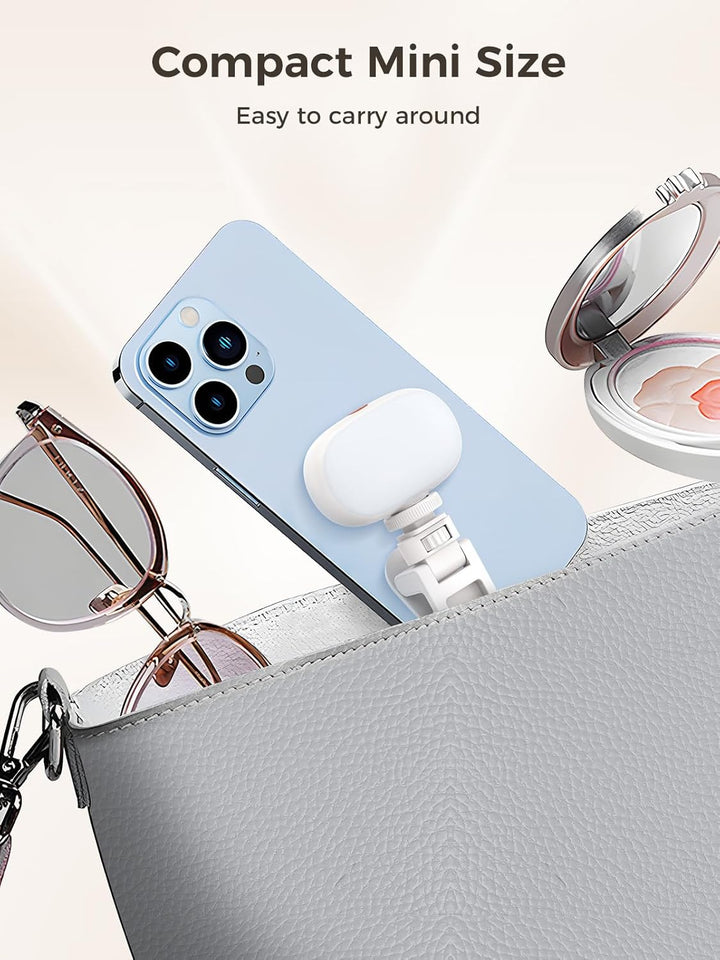 Smiling Shark Mini Foto Licht, Tragbar Selfie Licht mit Clip Wiederaufladbar CRI 95+ Dimmbar 3 Farbe