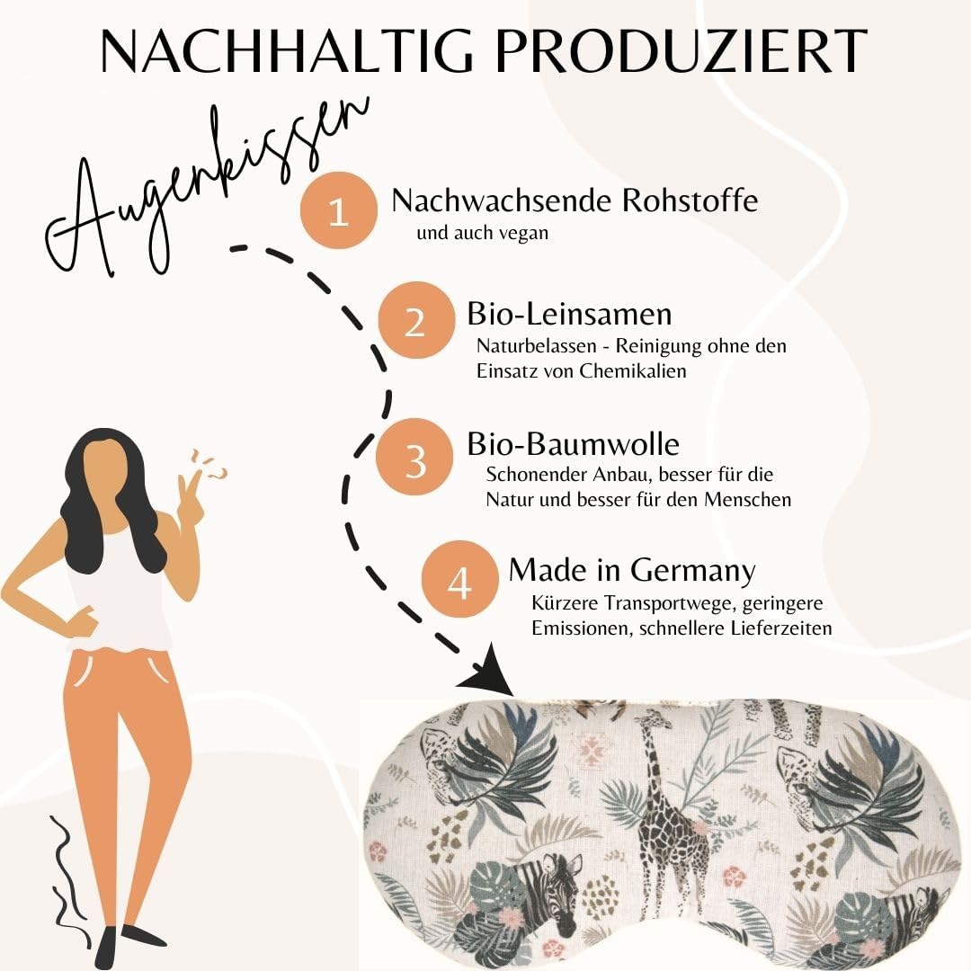 Bio-Bio Augenkissen Lavendel & Leinsamen "Wilde Tiere" zur Entspannung, zum Kühlen, erwärmen oder fü
