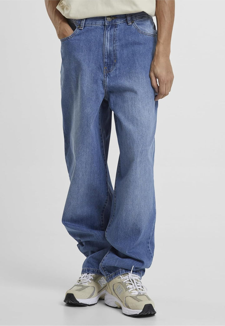 Urban Classics Herren Jeans mit tiefem Schritt 90's Baggy Pants weit geschnitten, mit Gürtelschlaufe