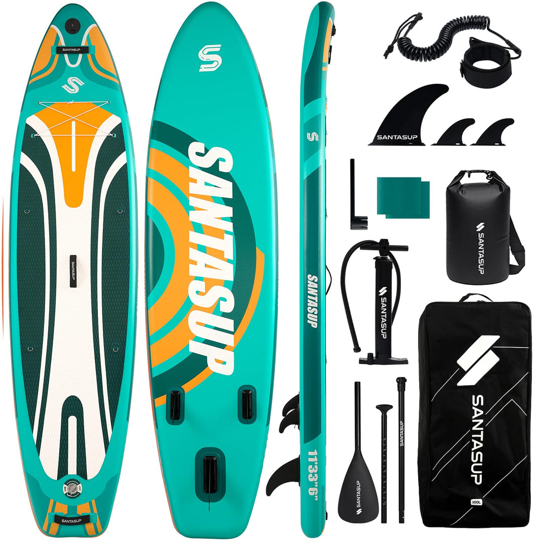 SantasupAufblasbares Stand Up Paddle Board 320/335cm Surfbrett SUP Komplettes Paddleboard Zubehör Ve