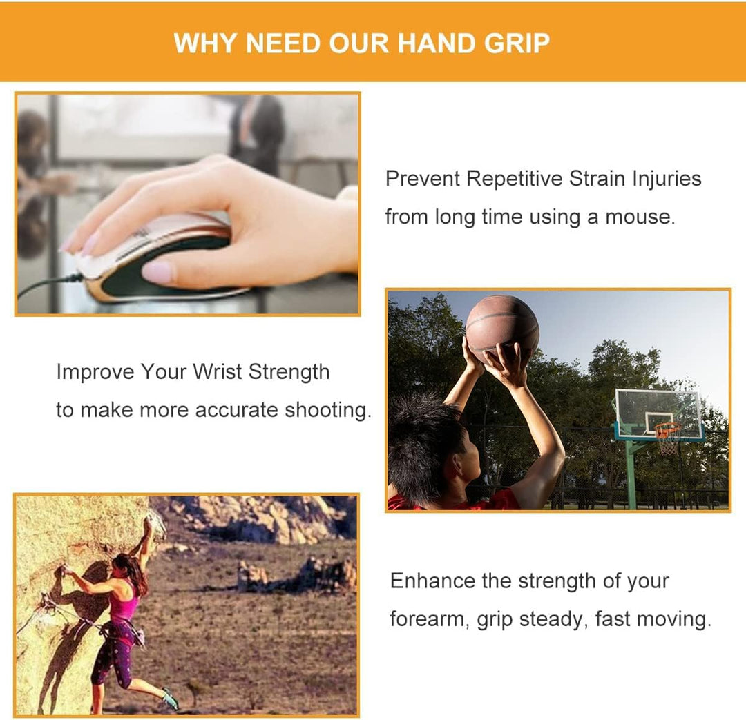 COVVY Handgriff-Stärker, 3er-Pack (150,200,250 LBS) Griffkrafttrainer, Unterarmstärker, Handstärker,