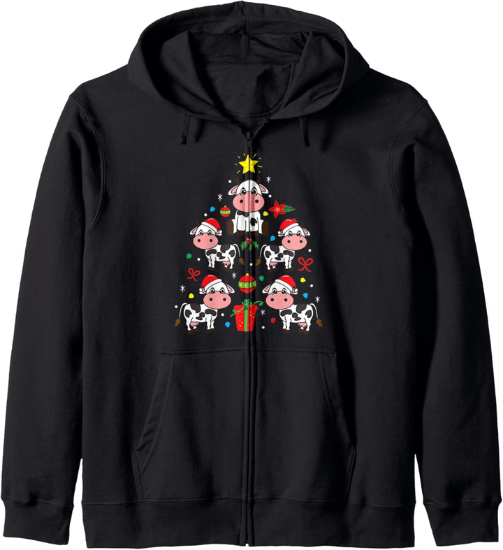 Cow Kuh Weihnachten Lustiger Baum Geschenk Kapuzenjacke