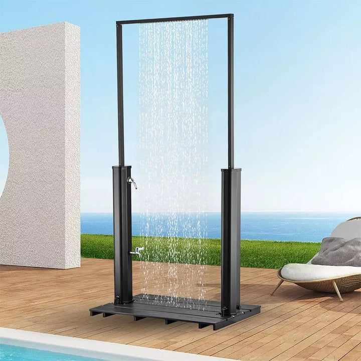 EGO INTERIORS Premium Design | Solar-Dusche für Garten und Pool, Wasserfall-Duschkopf, 40 L Kapazitä