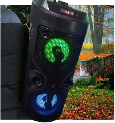 Bluetooth-Lautsprecher – tragbarer Lautsprecher mit Karaoke-Modus und Mikrofon, FM-Radio und USB- un