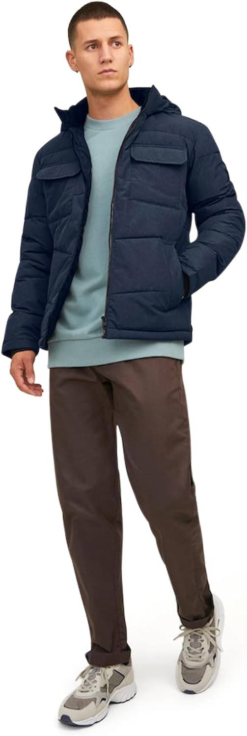 JACK & JONES Brady Puffer Coat M Navy Blazer, M Navy Blazer