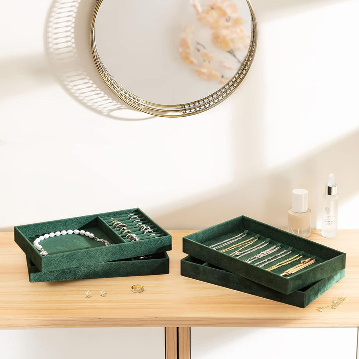 ProCase Schmucktablett Organizer mit 4 Schmuckschalen, Stapelbar Schmuck Schublade Organizer, Schmuc
