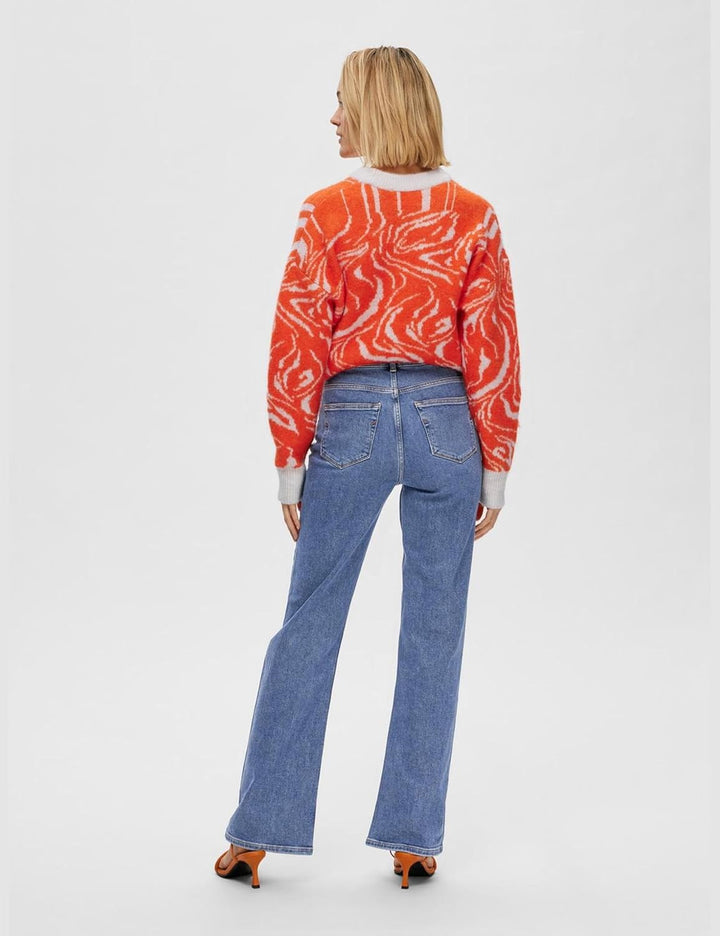 Selected Femme Female High Waist Jeans Mid-Wash 26W / 32L Medium Blue Denim, 26W / 32L Medium Blue D