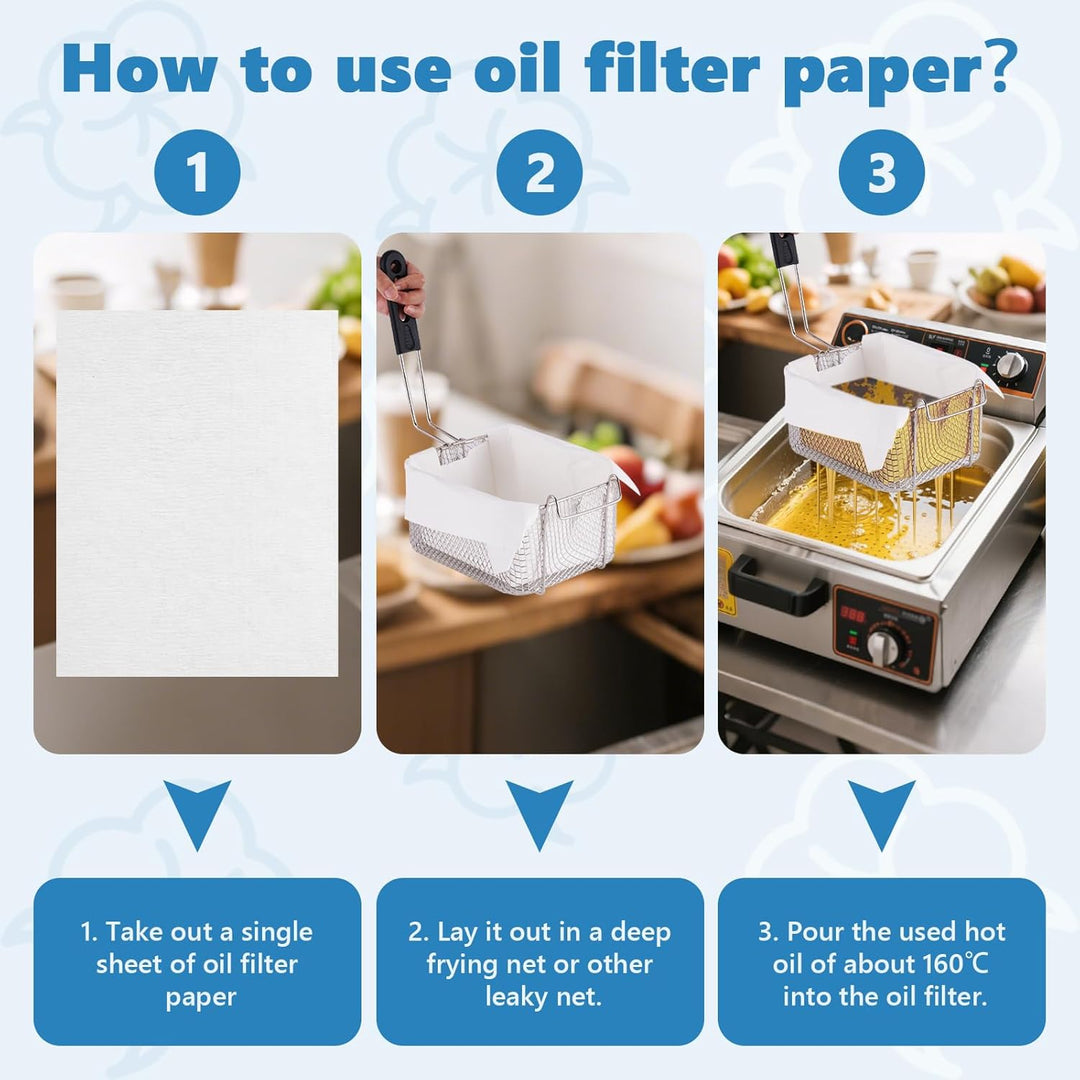 MXBAOHENG Ölfiltepapier 50 Stück Ölfilter für Fritteusen 35 * 45 cm verlängert die Lebensdauer des Ö