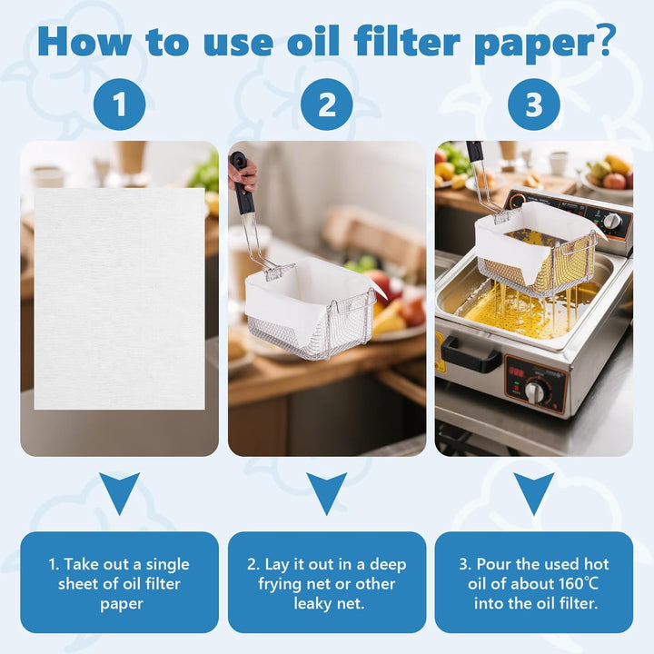 MXBAOHENG Ölfiltepapier 50 Stück Ölfilter für Fritteusen 35 * 45 cm verlängert die Lebensdauer des Ö