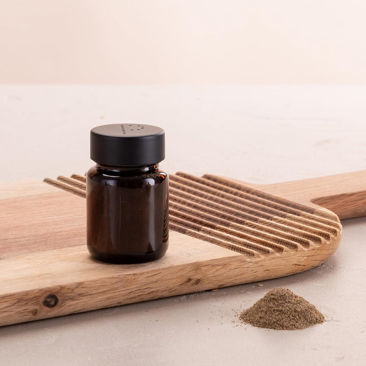 Salzstreuer und Pfefferstreuer Set aus Braunglas - Salt Shaker mit Edelstahl Deckel – Streuer für Pf
