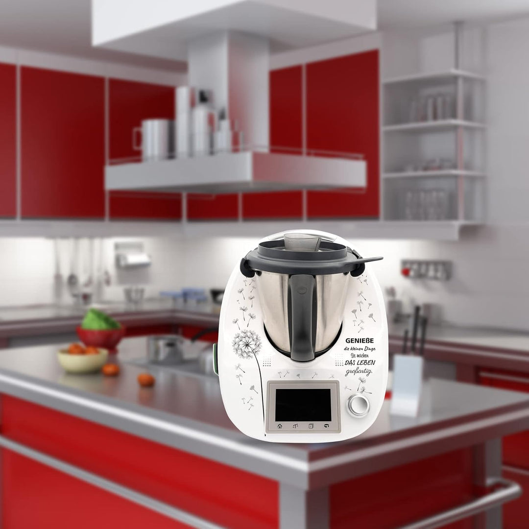 Finest Folia Deko Schutz Aufkleber kompatibel mit Thermomix TM5 Sticker Set 25 Geniesse das Leben, 2