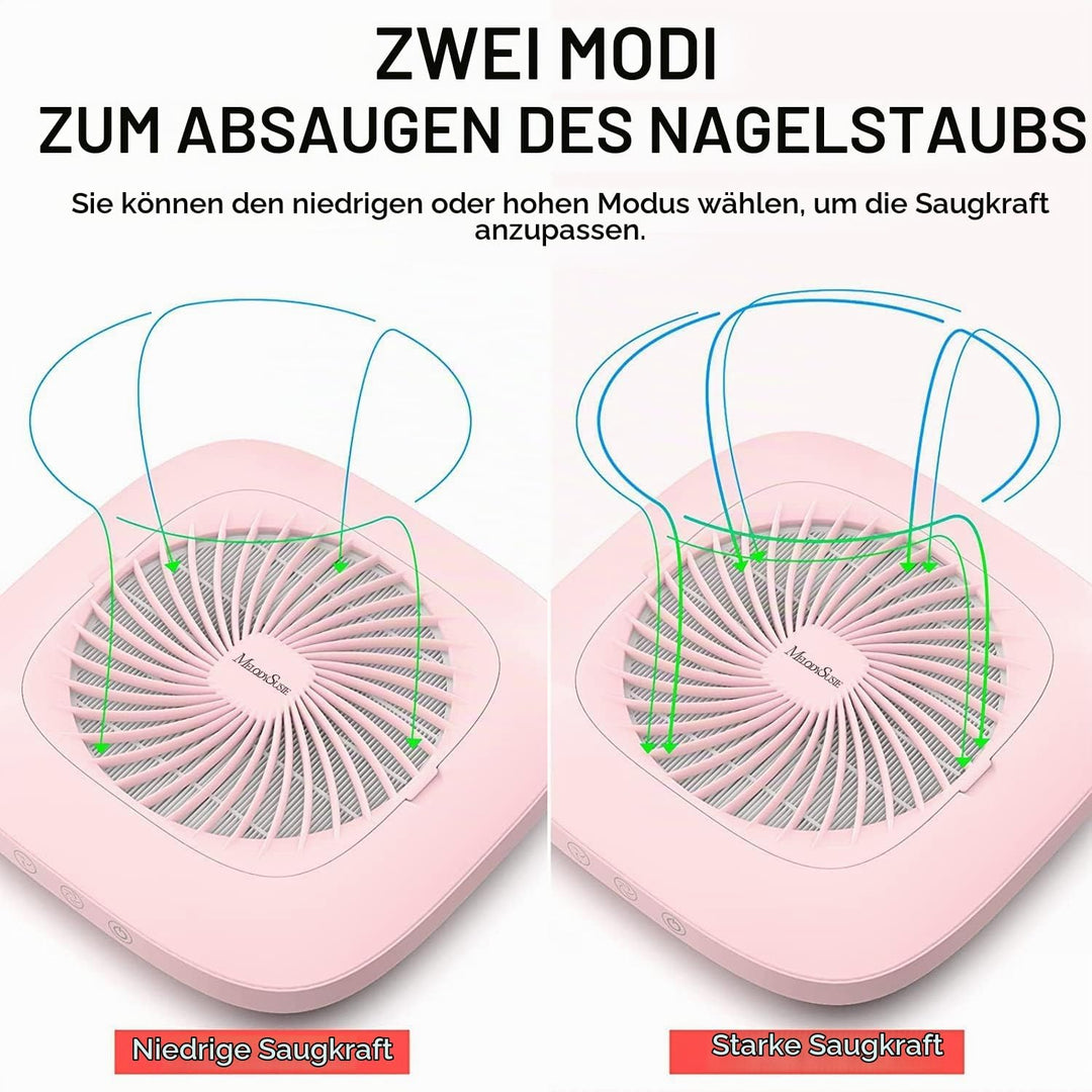 MelodySusie Nagelstaubsauger mit Filter, Professionelle Staubabsaugung für Nagelstudio &amp; Zuhause Lei