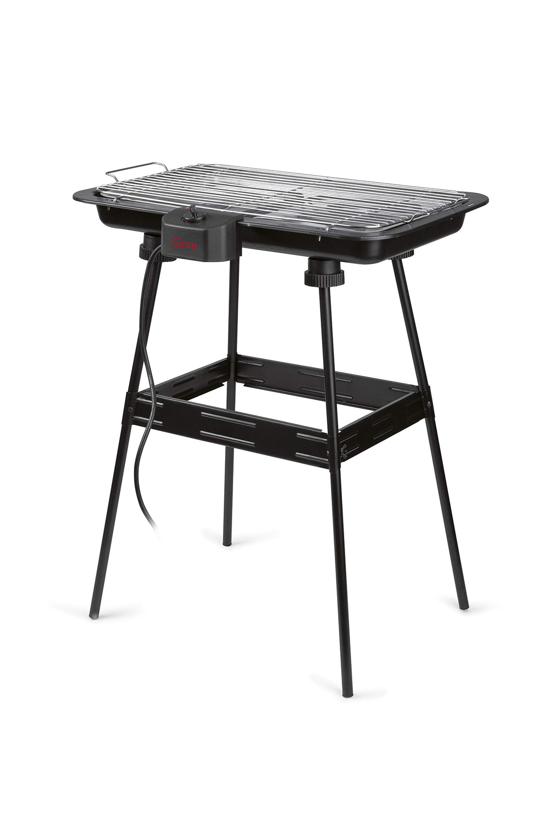 Girmi BQ2100 Grill mit Stand, 2200 W, grosse Kochfläche 51 x 30 cm, Edelstahl, 51 x 30 cm, Schwarz